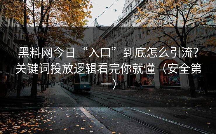 黑料网今日“入口”到底怎么引流?关键词投放逻辑看完你就懂(安全第一) 黑料网今日“入口”到底怎么引流?关键词投放逻辑看完你就懂(安全第一)