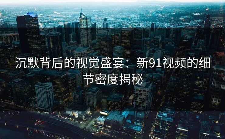沉默背后的视觉盛宴：新91视频的细节密度揭秘